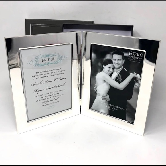 Eccolo Other - Eccolo Double Invitation Frame Wedding Silverplate